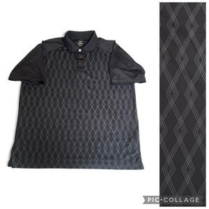 Page & Tuttle Argyle Print Golf Polo Men's sz L Grey